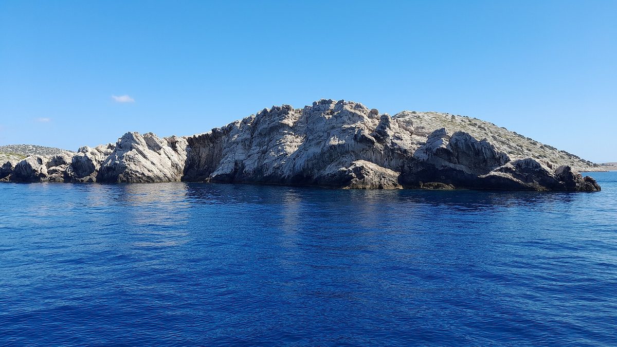 Bare limestone islands of the Kornati archipelago rising from the Adriatic