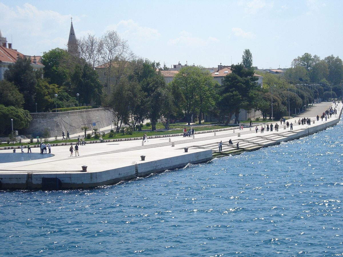The Sea Organ steps on the Zadar waterfront, Croatia