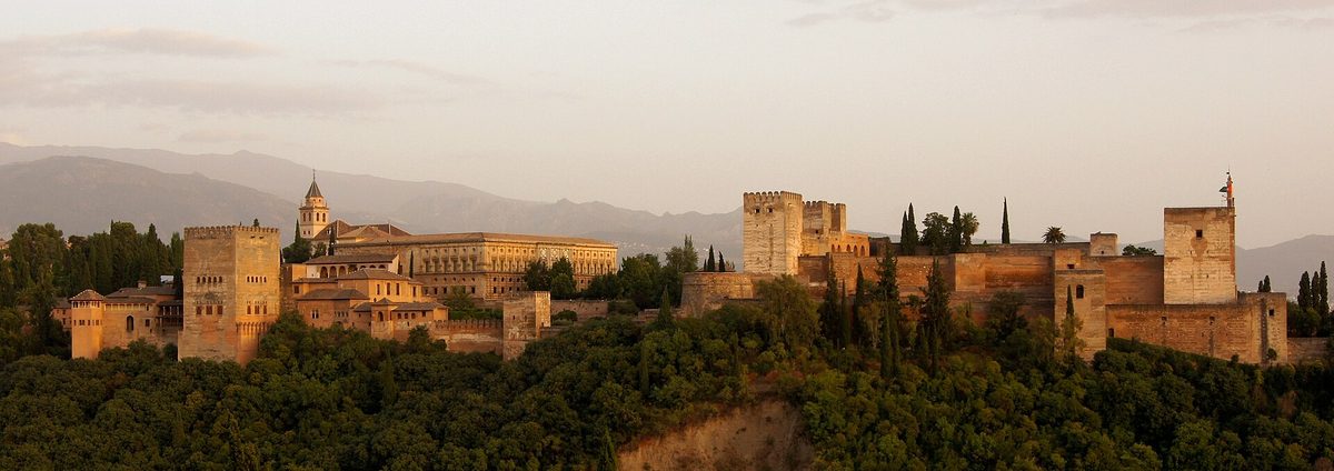 The Alhambra palace above Granada, Spain