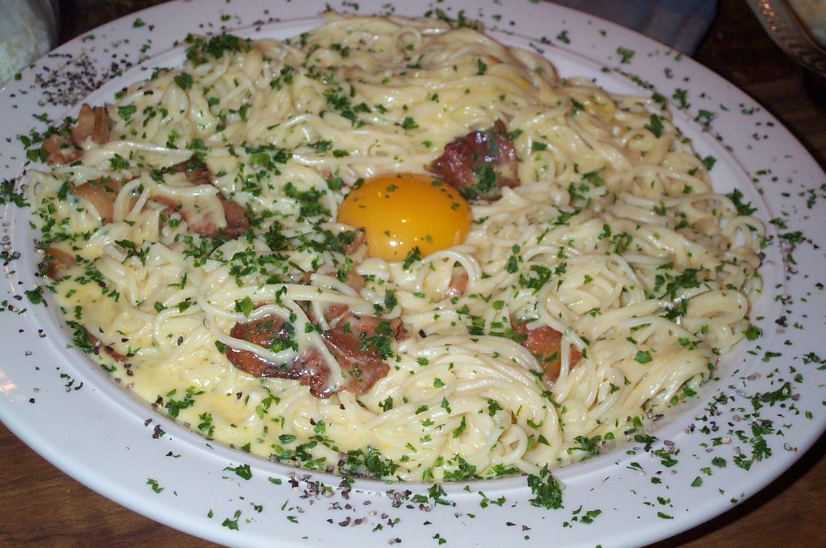 A plate of fresh Italian pasta, one of the most iconic European foods