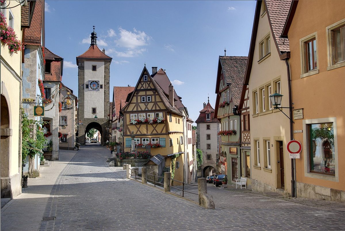 The Plönlein corner in Rothenburg ob der Tauber on the Romantic Road