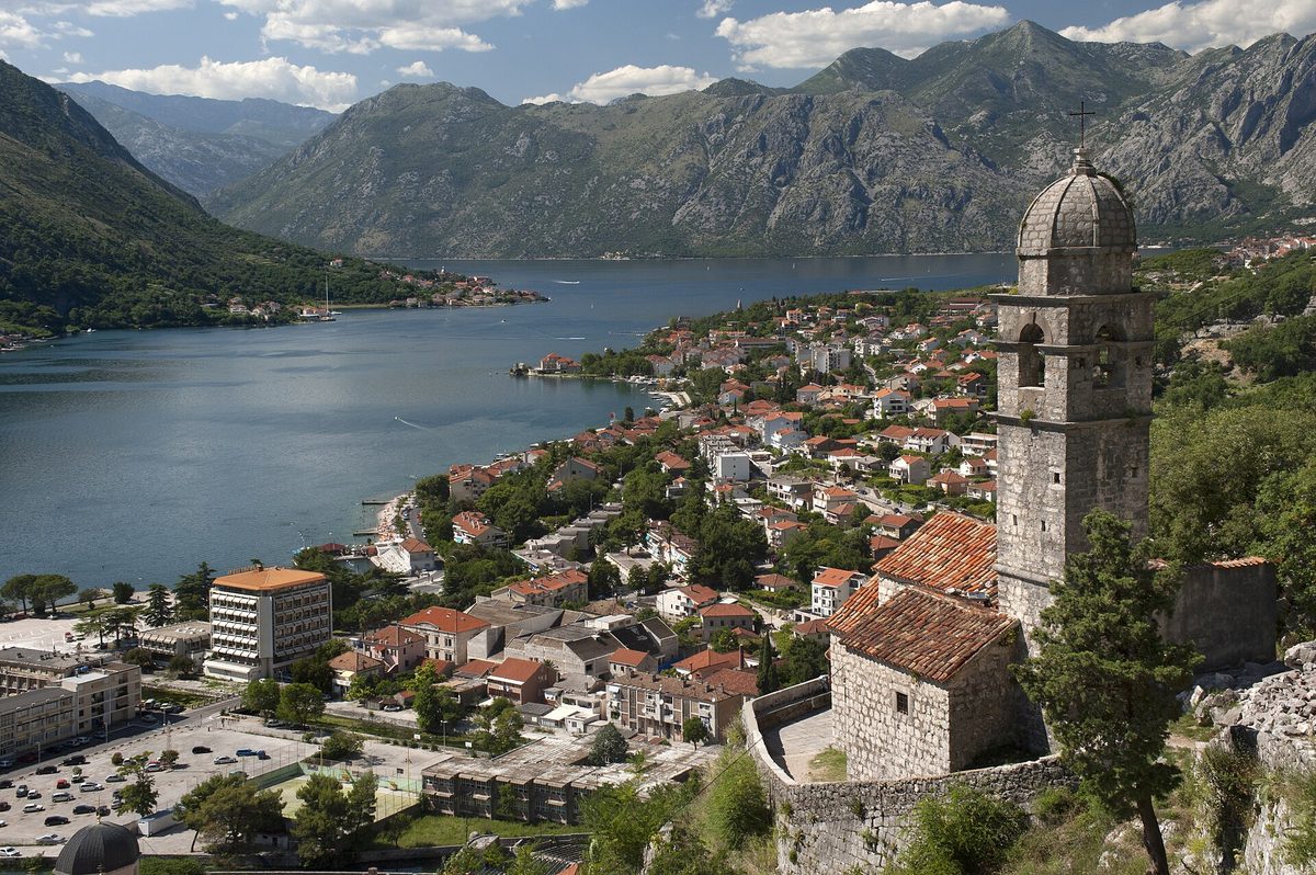 The fjord-like Bay of Kotor in Montenegro