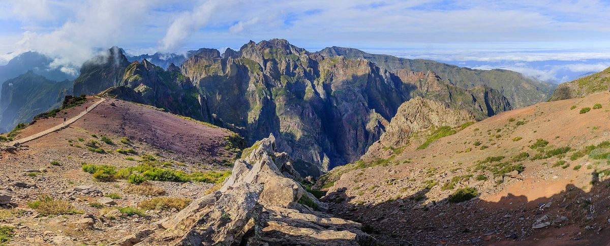 Jagged peaks above a sea of clouds at Pico do Arieiro, Madeira
