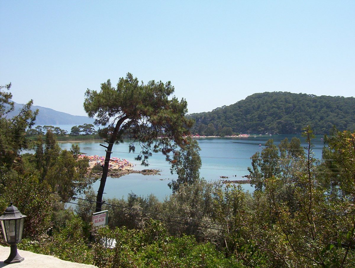 The turquoise water of the Blue Lagoon at Oludeniz on Turkey's Mediterranean coast