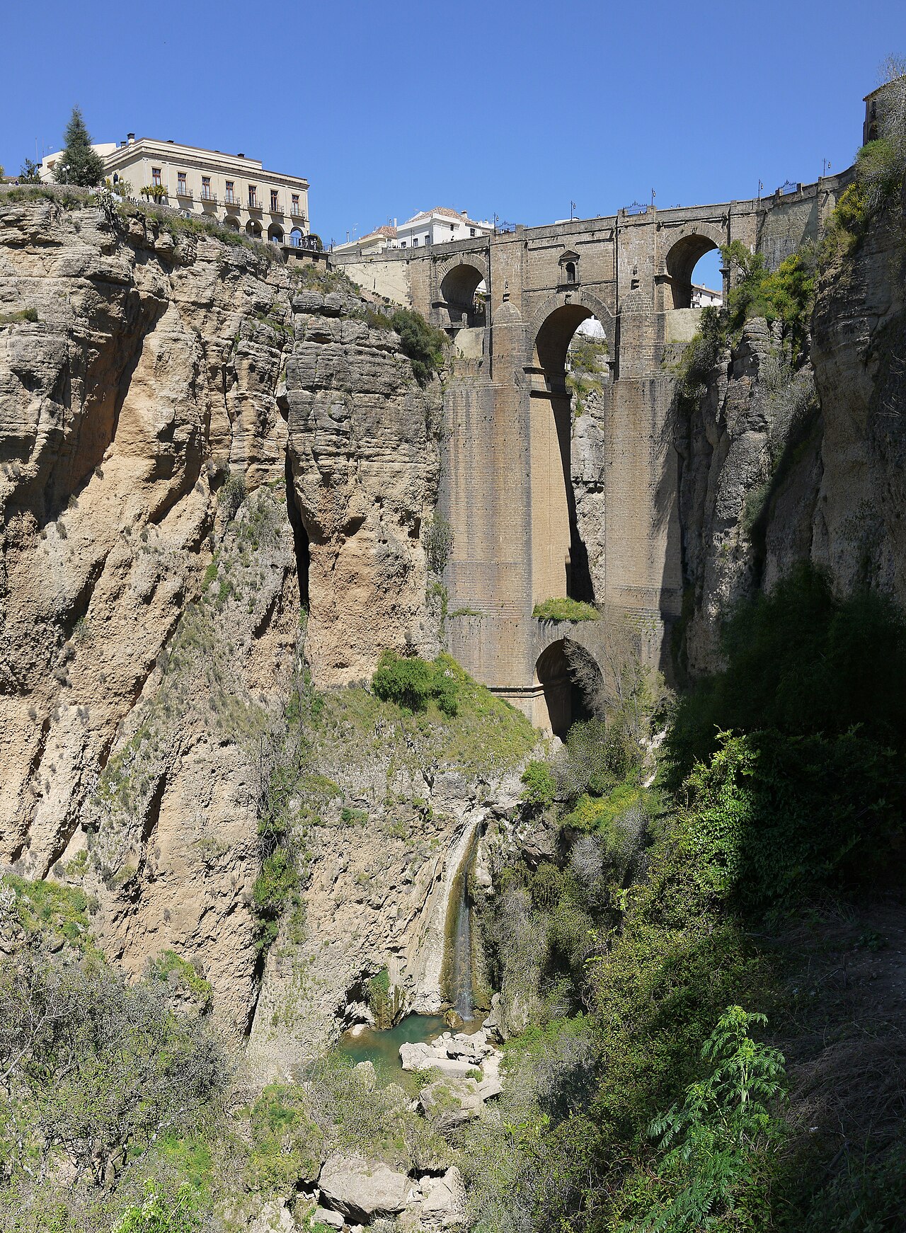 The Puente Nuevo bridge spanning the El Tajo gorge at Ronda, Andalusia