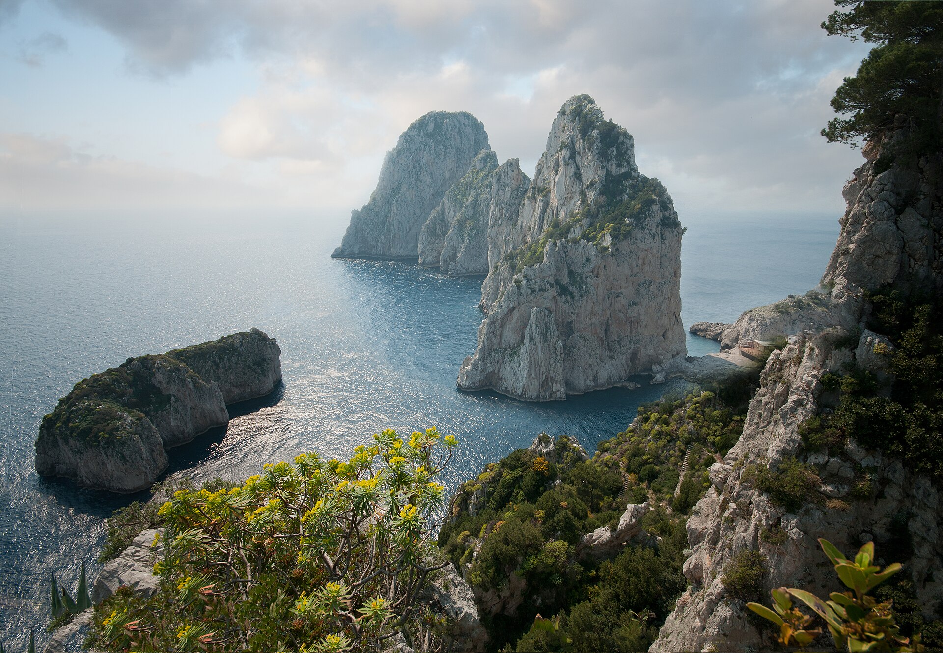 The Faraglioni sea stacks off the island of Capri