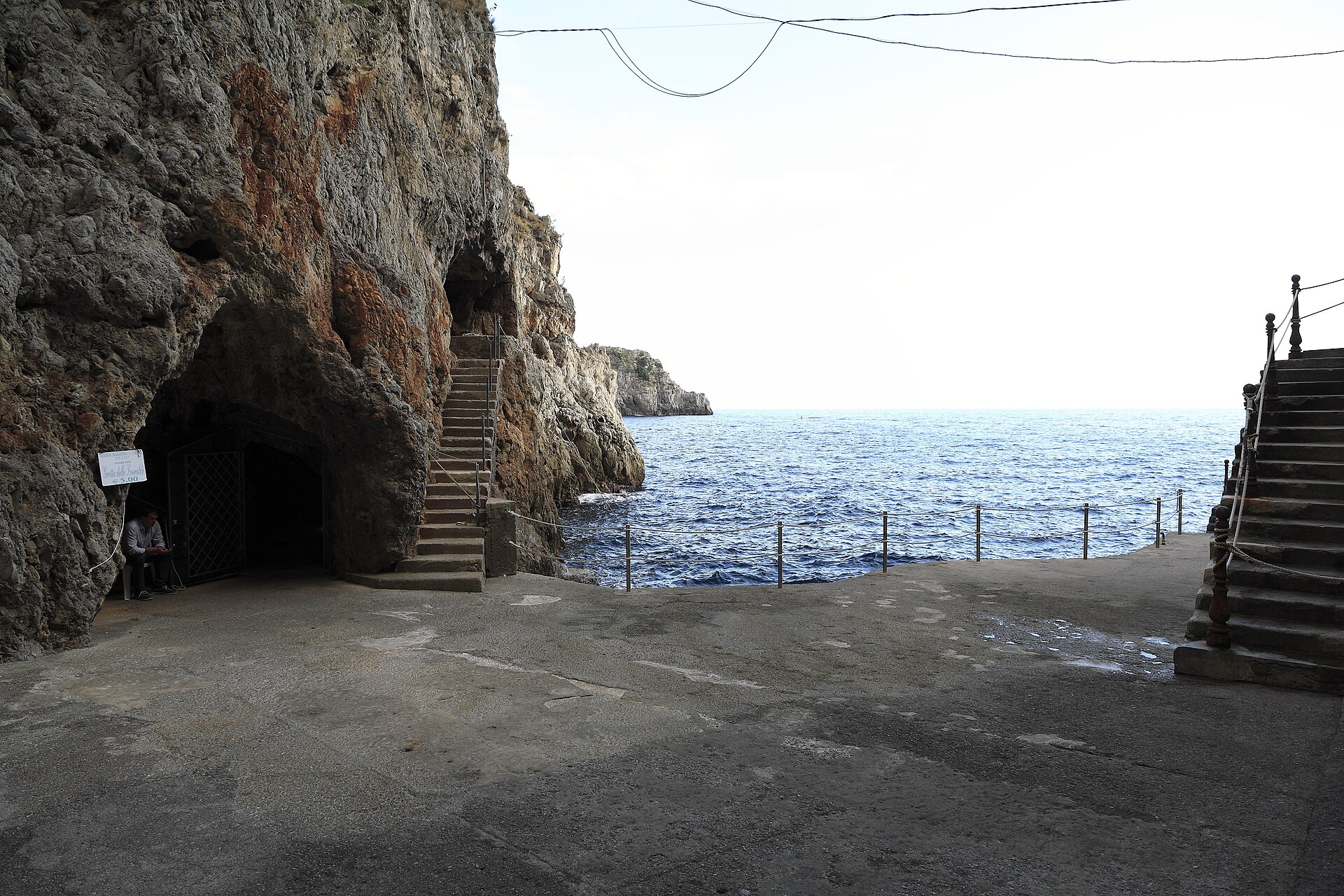 The roadside entrance and landing stage for the Emerald Grotto at Conca dei Marini