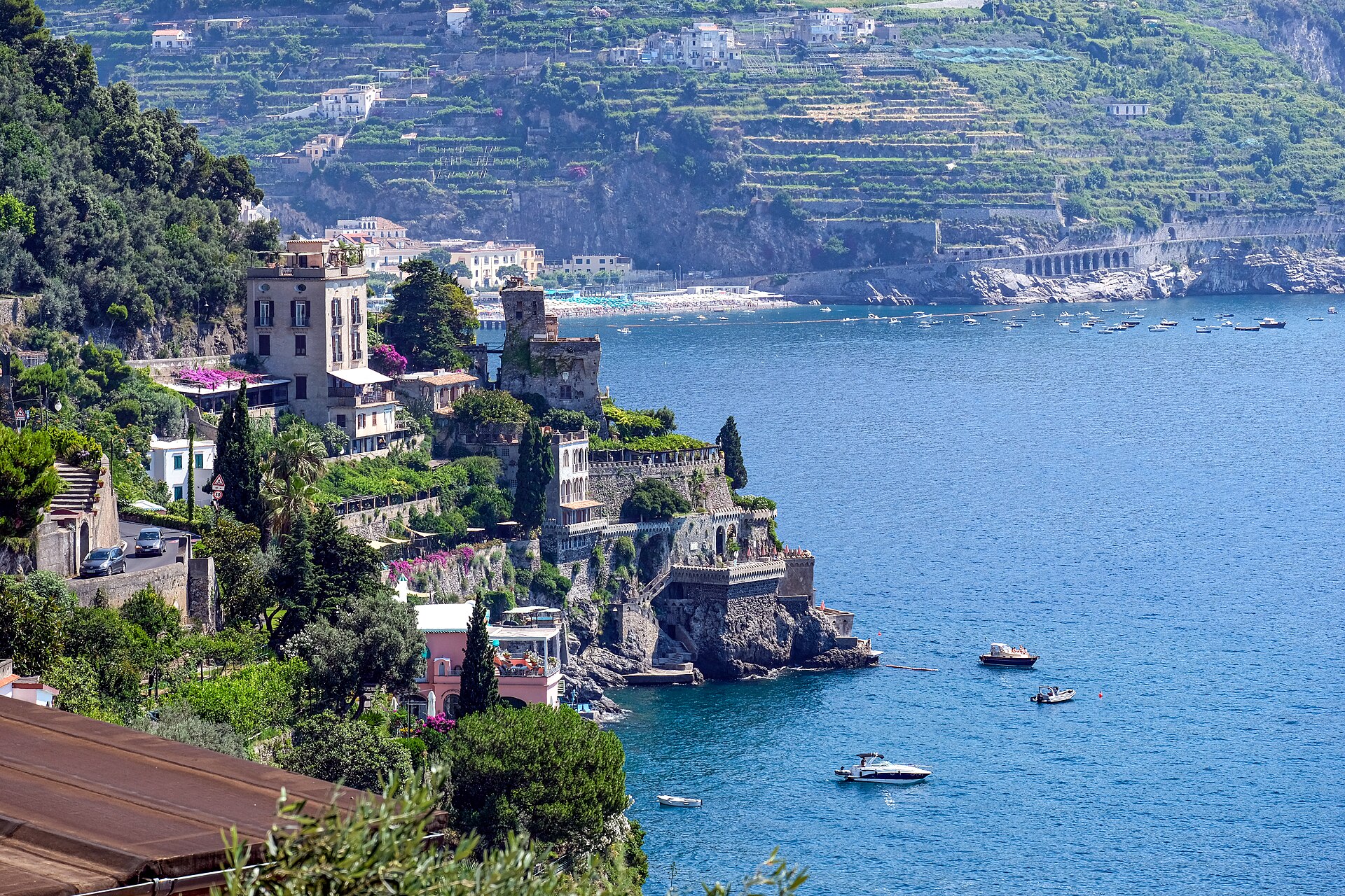 Terraced lemon gardens above the small resort town of Minori