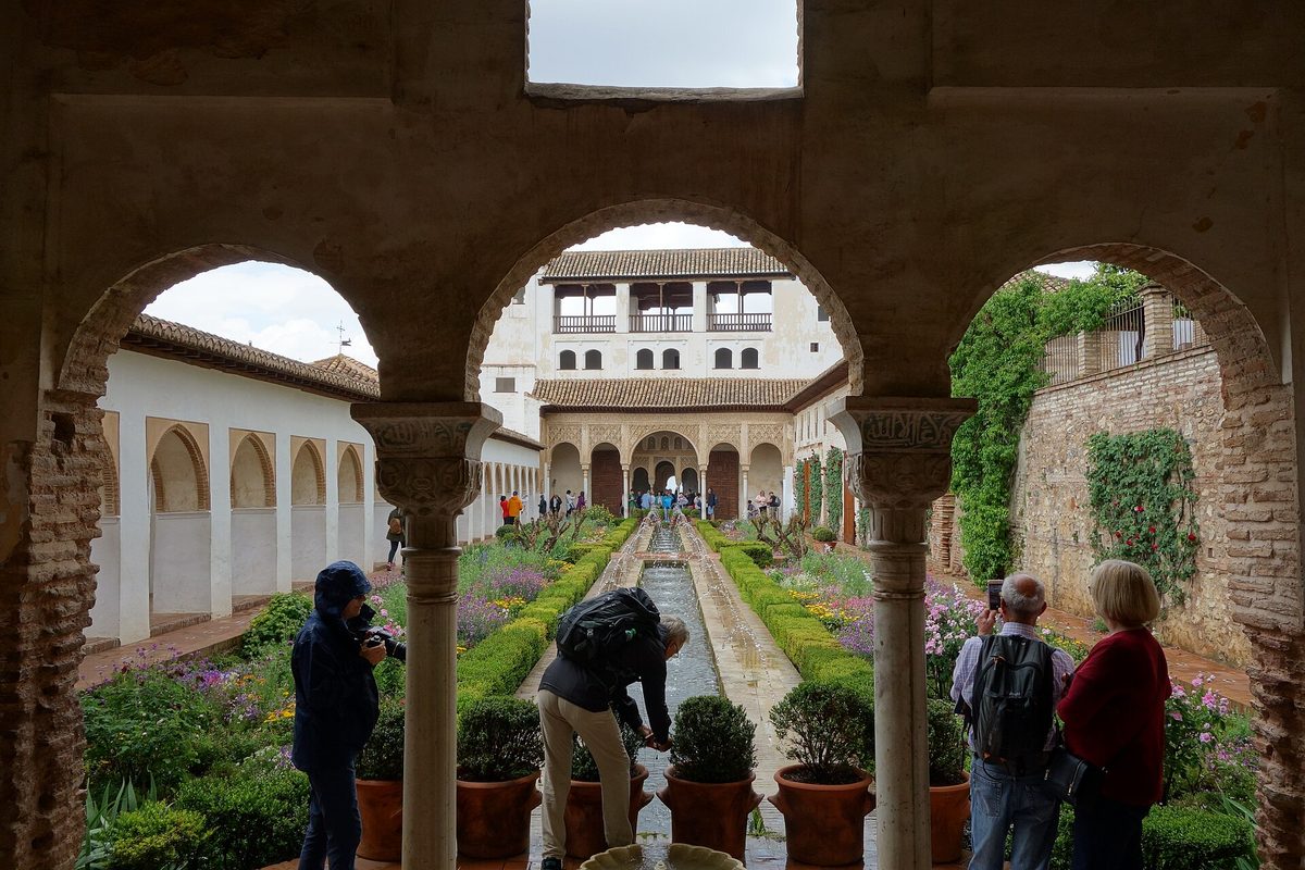 The Court of the Water Channel in the Generalife gardens above Granada