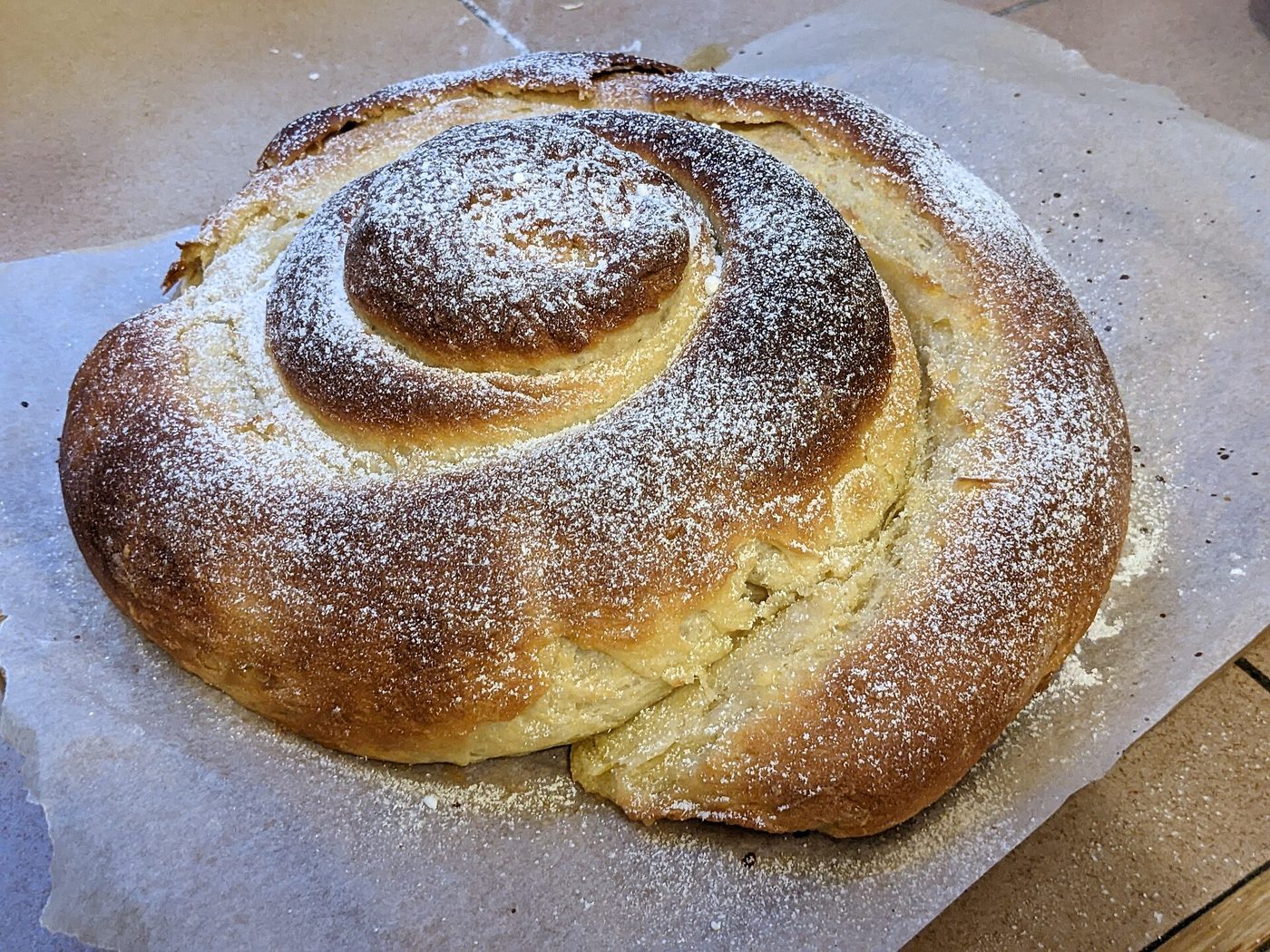 An ensaimada, the spiral lard pastry that is Mallorca's signature bake