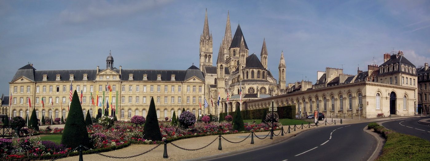 The Abbaye aux Hommes in Caen, founded by William the Conqueror, behind the city hall