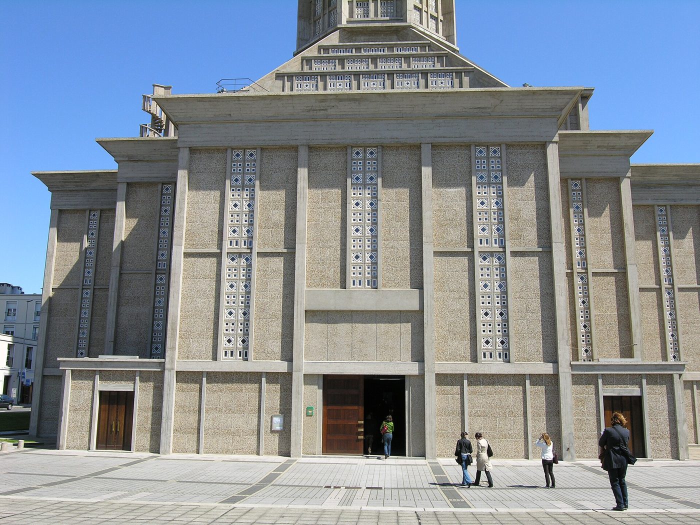 The concrete tower of Saint-Joseph church in Auguste Perret s rebuilt centre of Le Havre