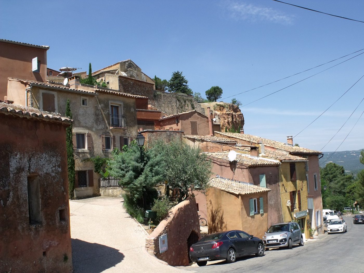 The ochre cliffs and red-washed houses of Roussillon in the Luberon