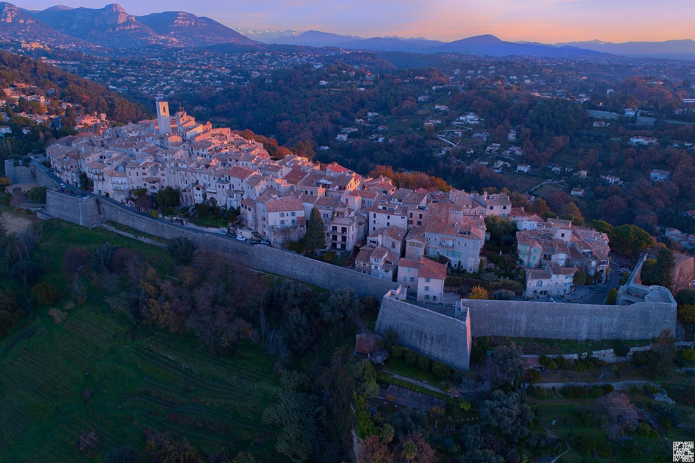A narrow stone lane inside the walled village of Saint-Paul-de-Vence
