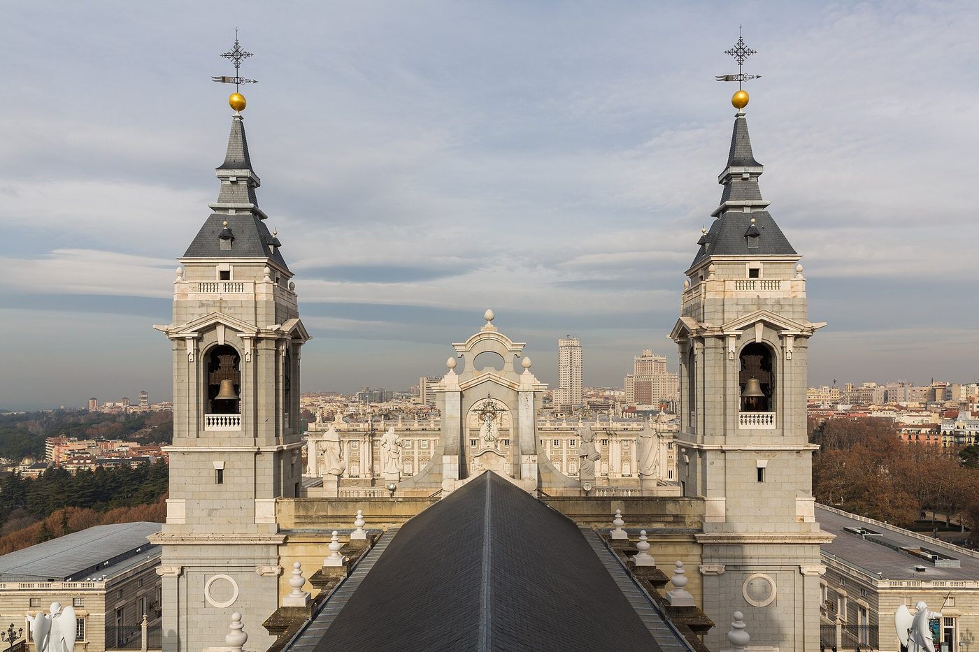 The Almudena Cathedral beside the Royal Palace in Madrid