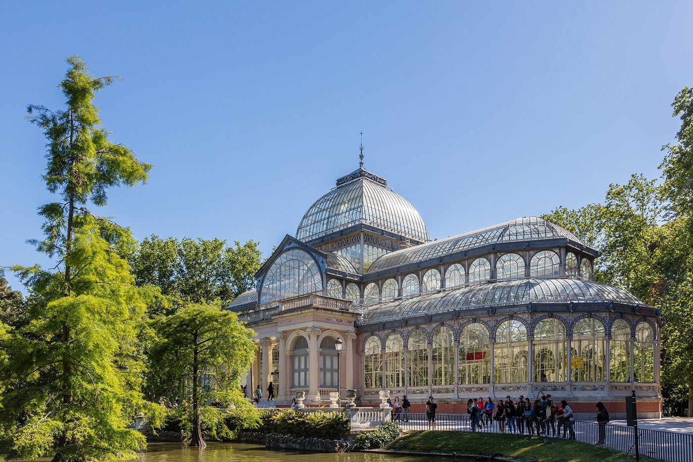 The Palacio de Cristal glasshouse in Retiro Park, Madrid, closed for restoration through 2026
