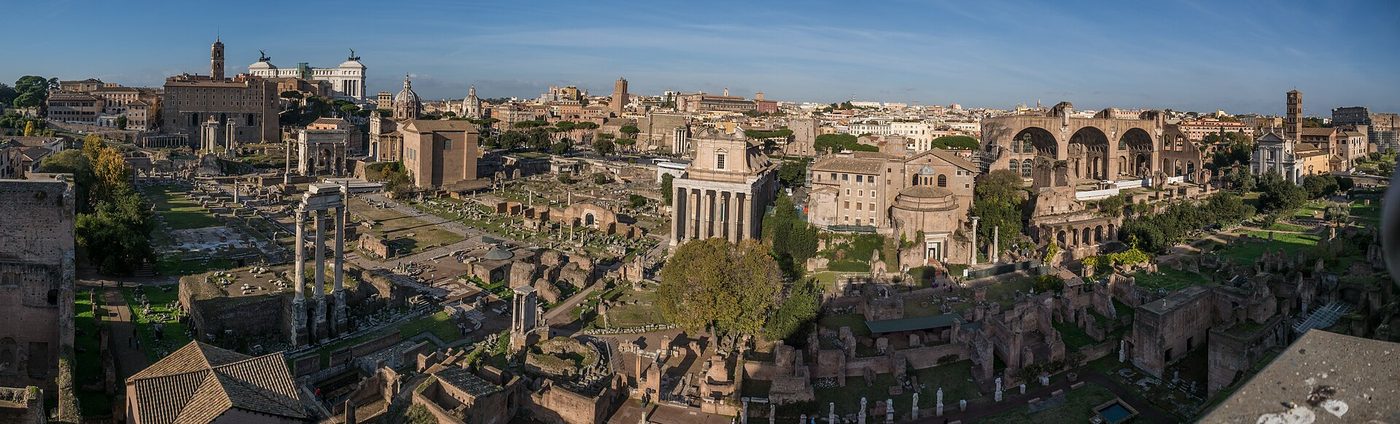 The Roman Forum seen from the Palatine Hill in Rome